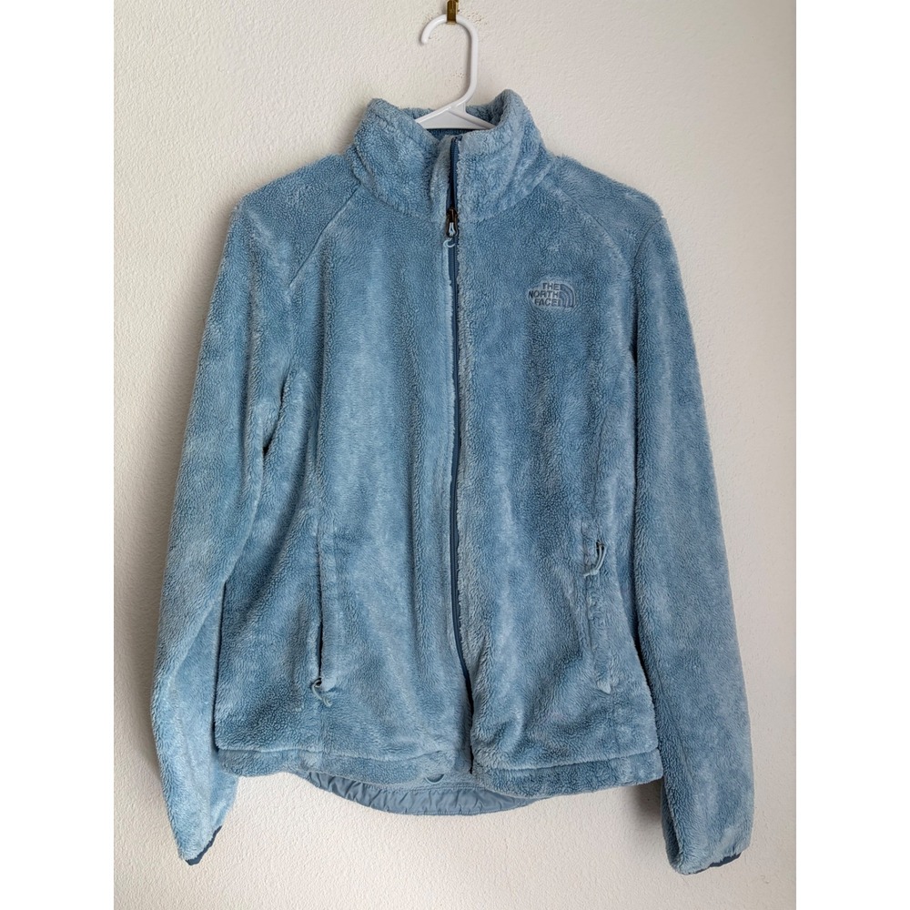 The North Face Osito Fleece Jacket Womens Medium Light Blue Full Zip Soft Coat